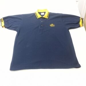 Corona Men's Blue and Gold Polo Shirt Size Large